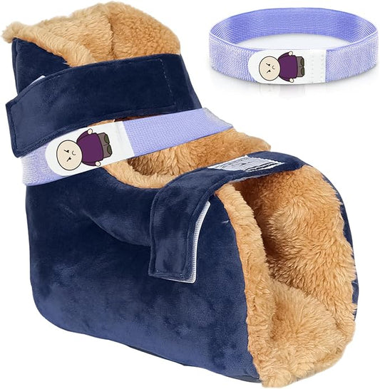 Heel Protectors for Bed Pressure Sores in Bed,Foot Boot Pillow Comfort Cushion for Bedridden Patients Remove Bedsores, Ankle Booties Pad for Ulcer Pain Relief (Gray, Pack of 1 Count)