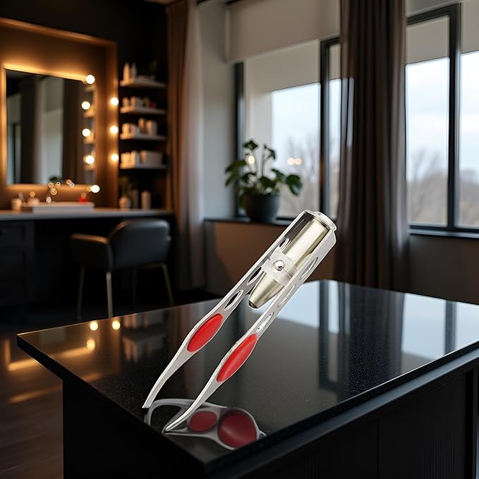 Tweezer With LED Light For Hair Removal Makeup Tool Eyebrow Eyelash Tweezers,Lash Trimmer,Round Trimmer,Brow Tools,Hair Tweezers,Ingrown For Tweezer