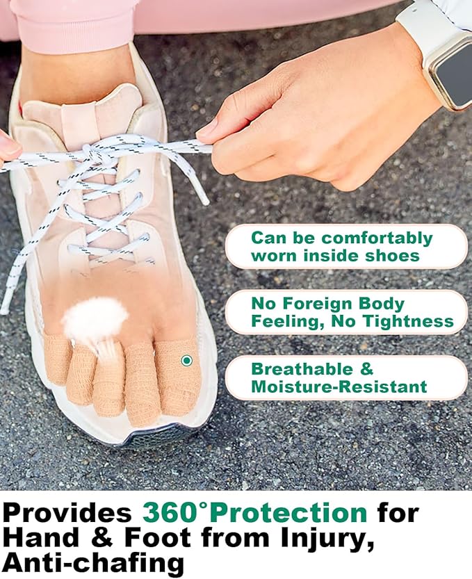 10 PCS Toenail Bandages Women Men for Toe Protector, Toe Caps & Toe Covers Bandages Set for Missing Falling Off Toenail, Toe Cushions for Pain Relief, Ingrown Toenail Treatment
