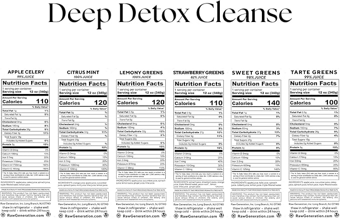 Raw Generation 7-Day Detox Cleanse – 23% Less Sugar Than Other Cleanses | Detox Your Body | Reset Your Diet & Support Weight Loss | Improved Energy | Clearer Skin | Improved Gut Health
