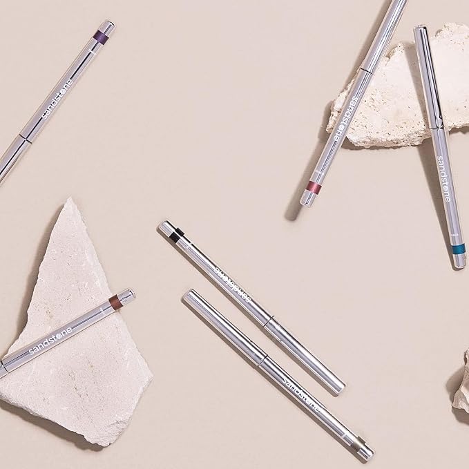 Sandstone Scandinavia Hypoallergenic Waterproof Eyeliner - Fragrance Free Metallic Green Eye liner - Vegan and Cruelty Free Eye Pencil - Eyeliner Pencil for Sensitive Eyes (Green Envy)