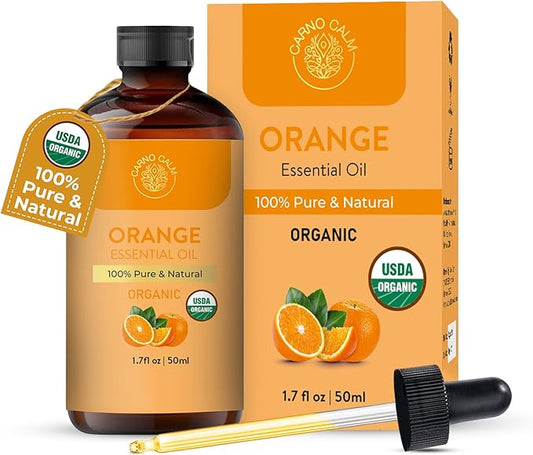 Sweet Orange Essential Oil | USDA Certified Organic | Sweet Orange Oil for Diffuser, Skin, Hair, Soap & Candle Making | 1.7 fl. oz