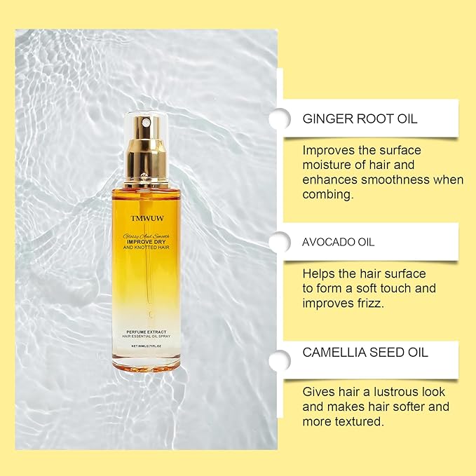 Conditioning Oil Spray,Clear Hair Spray for Dry and Frizzy Hair,Leave-in Hair Conditioning Oil with Jojoba Oil and Shea Butter，Detangling, Styling and Hydrating (2PS)