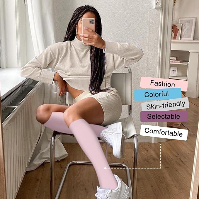 Iseasoo 4 Pairs Compression Socks for Women Circulation-Best Support for Nurses,Running,Athletic,Travel