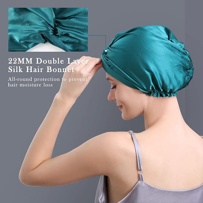 DAISYSILK 100 Pure Mulberry Silk Hair Bonnet for Sleeping Silk Hair Wrap for Women