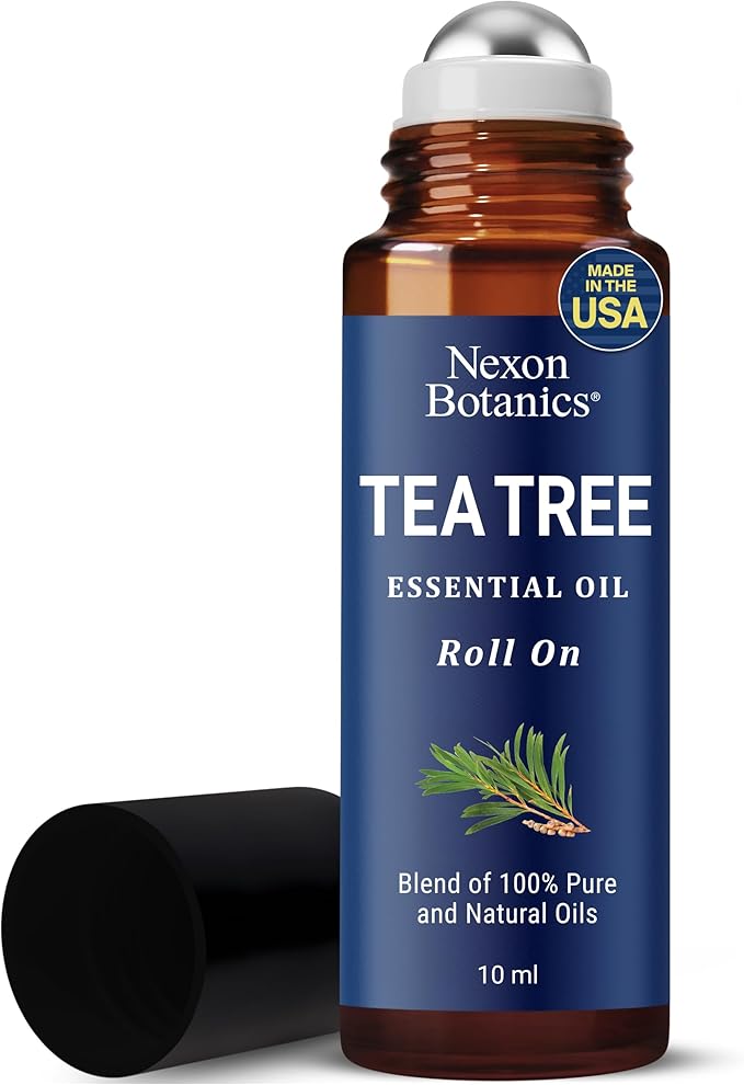 Tea Tree Oil Roll-On 10 ml - 100% Pure, Natural Essential Oil for Aromatherapy, Skin, Face & Body - Pre-Diluted Blend for Travel - Nexon Botanics