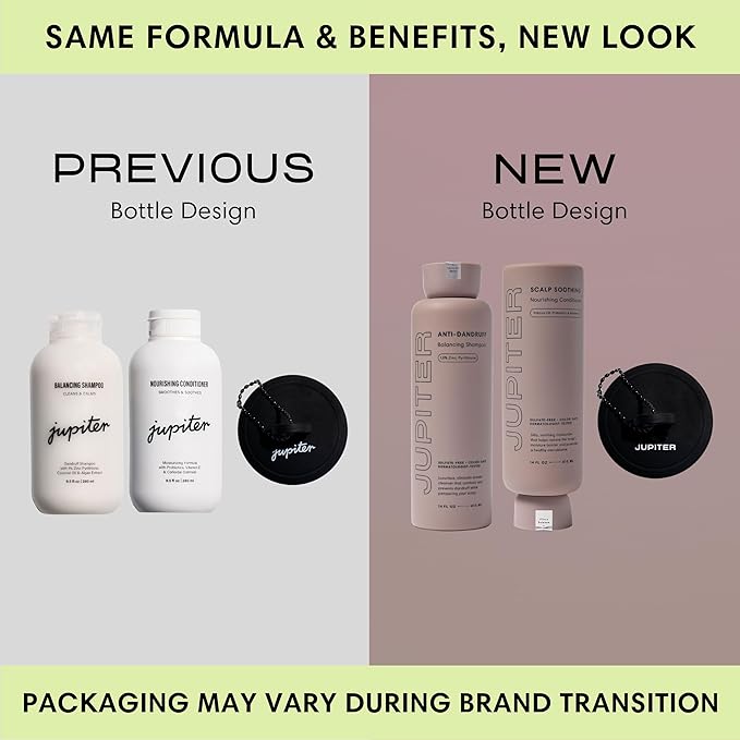 Jupiter Anti Dandruff Shampoo, Conditioner, & Scalp Scrubber for Flaky, Itchy & Dry Scalp - Hydrates & Reduces Flakes - Scalp Treatment & Hair Care Set - Color-Safe, Sulfate-Free, Paraben-Free