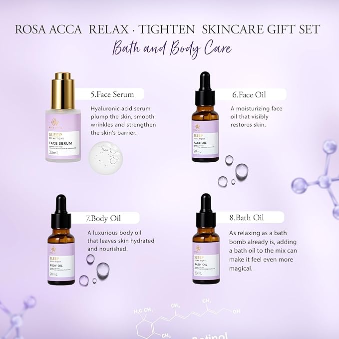 23 Pcs Valentines Day Gifts for Women, Lavender Facial Skin Care Set, Luxury Bath and Body Gifts, Spa & Self-Care Kit, Peptide Sheet Mask, Present, Birthday, Christmas, Mother Day, Bridal Shower