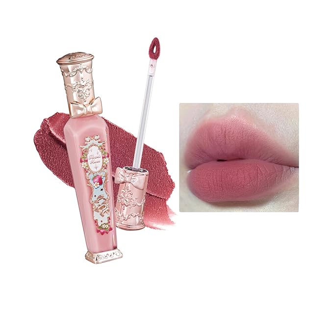 Flower Knows Strawberry Rococo Cloud Lip Cream,Long Lasting Mauve Pink Matte Lipstick,Hydrating Lip Stain,Transfer & Smudge Proof Velvet Liquid Lipstick for Girls&Women,0.12 Fl Oz(S06 Tea Break)