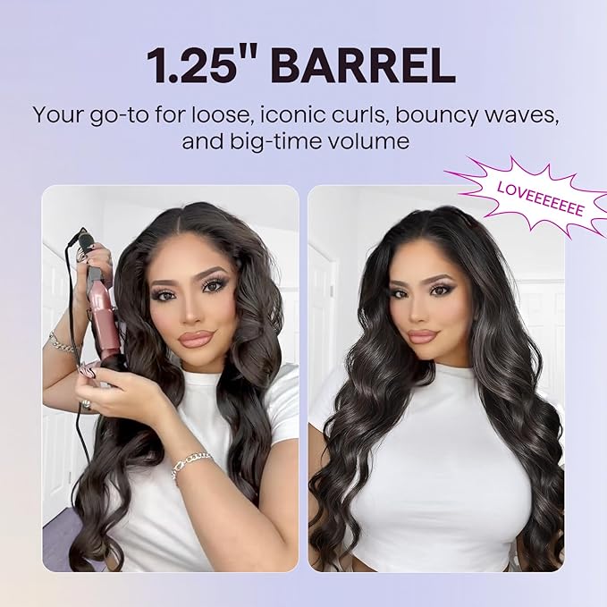 Wavytalk 5 in 1 Curling Iron Set with Curling Brush and 4 Interchangeable Ceramic Curling Wand (0.35"-1.25”), Wand Curling Iron Instant Heat Up, Dual Voltage Hair Curler (Pack of 2)