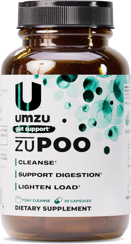 UMZU zuPOO Gut Cleanse Detox, 30 Capsules – 7-Day Natural Colon Cleanse with Cascara Sagrada & Magnesium Citrate – Vegan, Non-GMO, Gluten-Free Detox Cleanse Supplement for Healthy Bowel Support