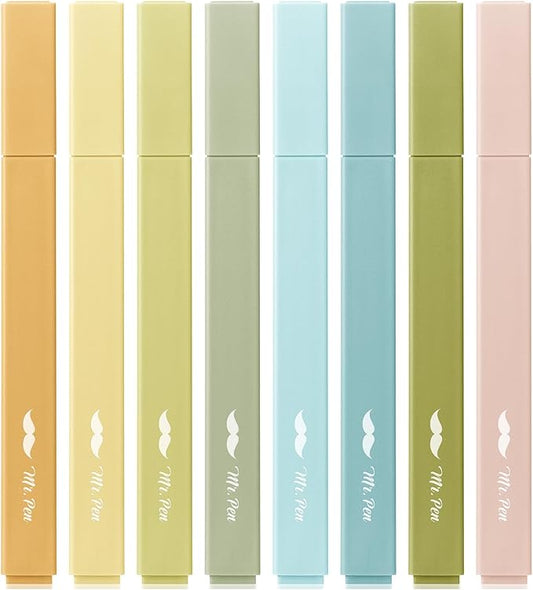 Mr. Pen- Aesthetic Highlighters, 8 Pack, Chisel Tip, Natural Vintage, Cute Highlighters Assorted Colors
