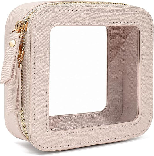 Travel Clear Makeup Bag Set, TSA Approved Cosmetic Bag Case with Zipper Portable Makeup Pouch Toiletry Bag Traveling Cosmetic Organizer Storage Bag Car Organizer Car Essentials