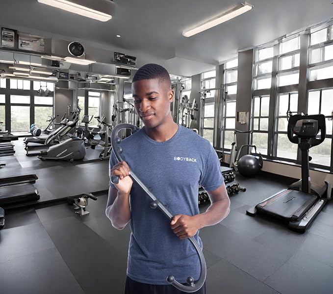 Body Back Buddy Classic USA Made Handheld Massage Cane - Full Body Trigger Point Tool for Deep Tissue Pain Relief - Dual Hooks for Back, Shoulder, Neck - (2.0 Black)