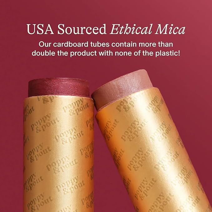 Poppy & Pout All Natural Lip Tints, Sustainable Cardboard Tubes, Hand-filled, Beeswax, Vitamin E, Coconut Oil, Cruelty Free (Dark & Dreamy Trio)