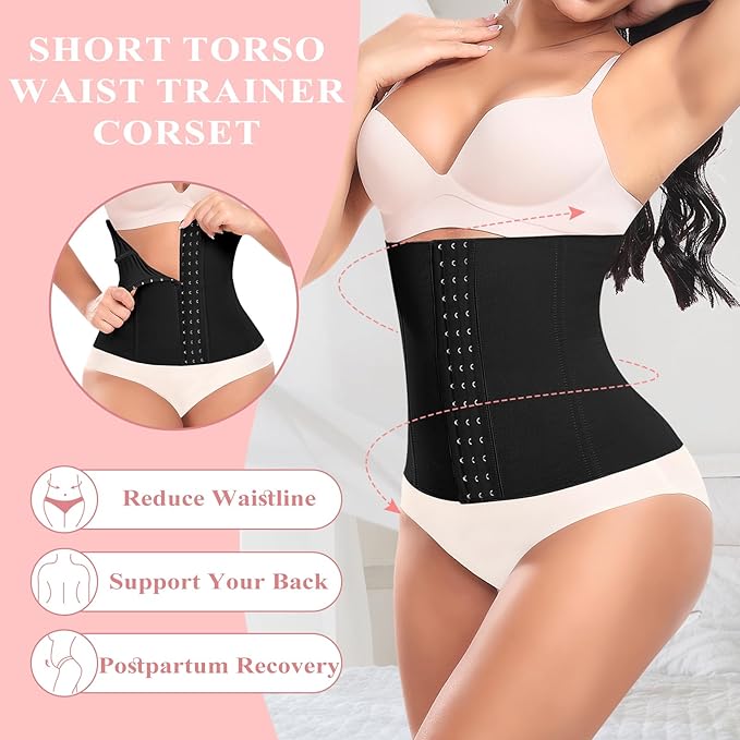 Werena Waist Trainer for Women Corset Shapewear Tummy Control Slimming Body Shaper Girdle Waist Cincher Belly Band