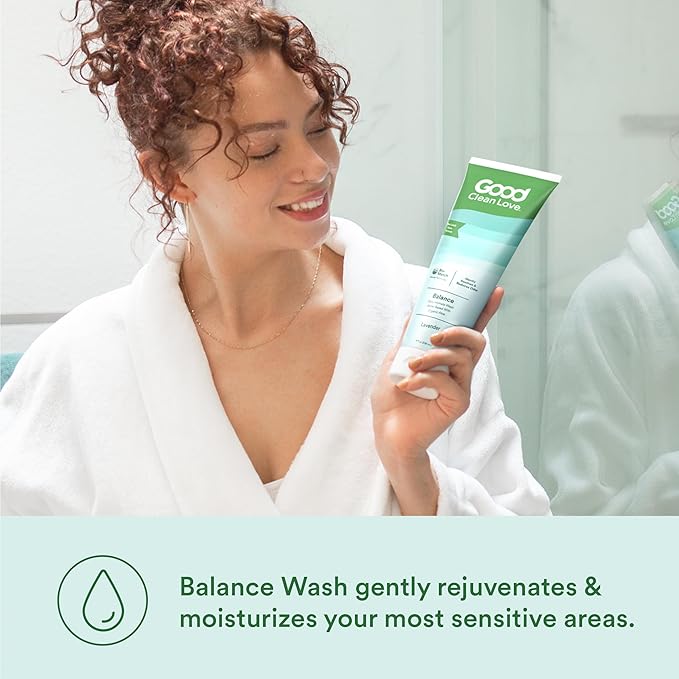 Good Clean Love Balance Feminine Wash, pH-Balanced Vaginal Moisturizer Cleanser for Women with Natural Ingredients, Gentle Cleansing Feminine Care Product, Reduces Vaginal Dryness & Odor,8Oz (2-Pack)