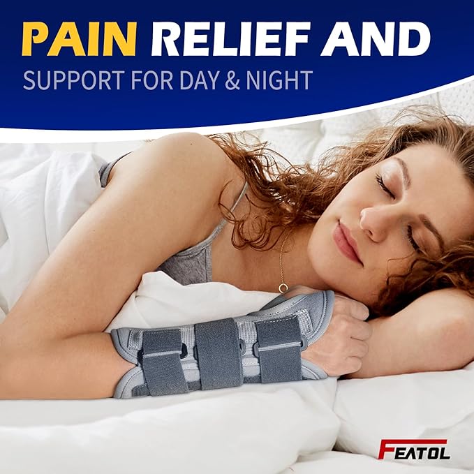 FEATOL Wrist Brace Splint Carpal Tunnel for Women Men, Night Wrist Sleep Support Brace, Left Hand, Large/X-Large, Pain Relief for Sprain, Arthritis, Tendonitis