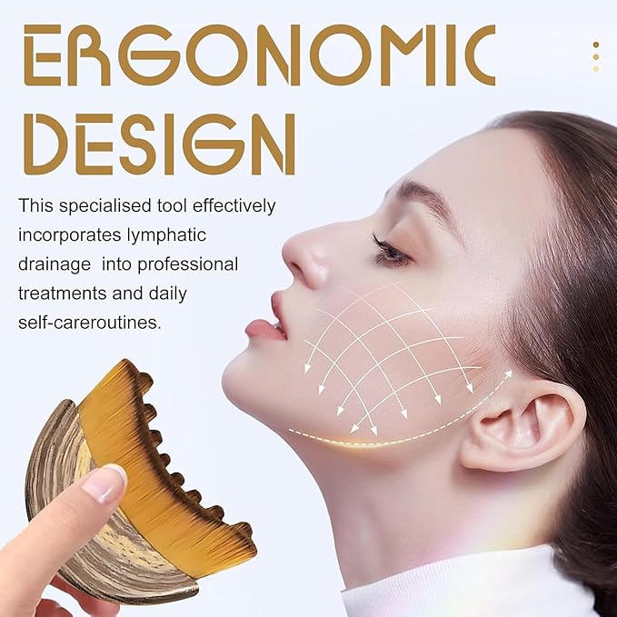 New Lymphatic Contour Face Brush, Facial Massage Tool for Lymphatic Drainage, Ergonomic Design Fits Skin Precisely, Relieves Fatigue, Reduces Puffiness & Tightens Skin (2 Pcs)
