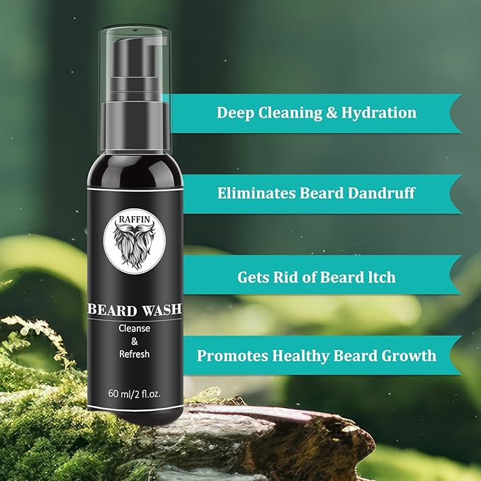 Valentines Day Gifts for Him - Beard Kit w/Beard Oil & Balm, Beard Brush & Comb, Beard Wash/Shampoo for Men's Self-care, Anniversary | Birthday Gifts for Men Husband Boyfriend Dad Son Friend Brother