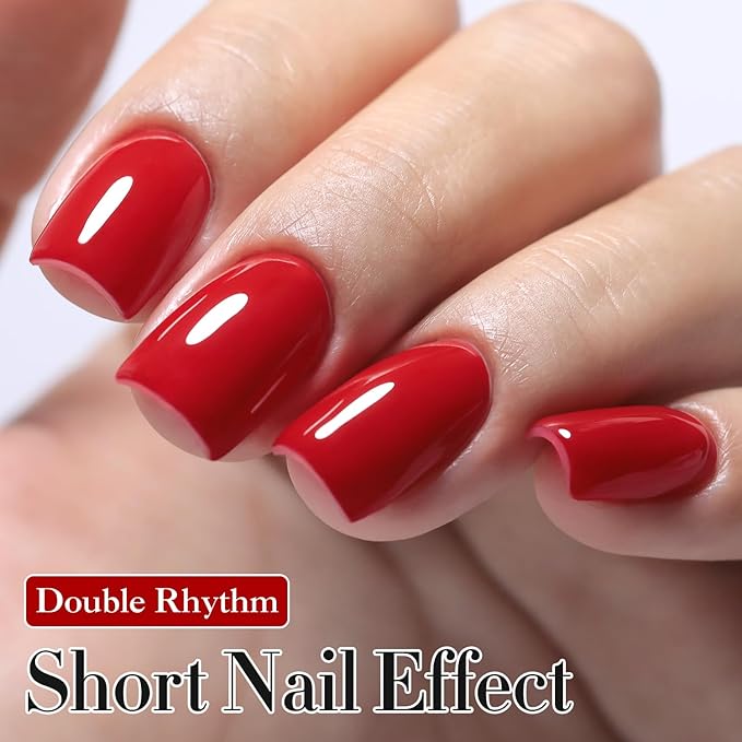 Double Rhythm Gel Polish 15ML Jelly Sheer Pastel Light Milky Color Pearl White Bottle 1 PC 0.5 OZ Full Size Nail Art Salon at Home (Maroon-D1399)