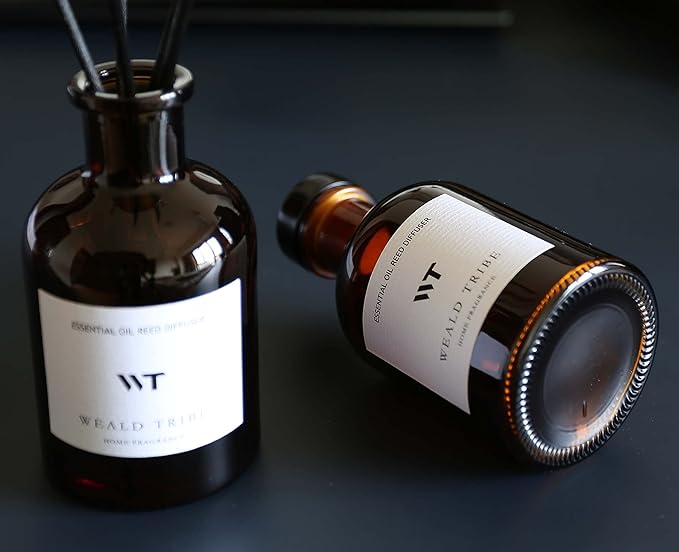 WEALD TRIBE Reed Diffuser Set for Bathroom Air Fresheners, Oil Diffuser Sticks | Fresh Linen Scent 4.0 fl oz Home Fragrance with Sticks Defusers | House Bedroom Office Shelf Decor
