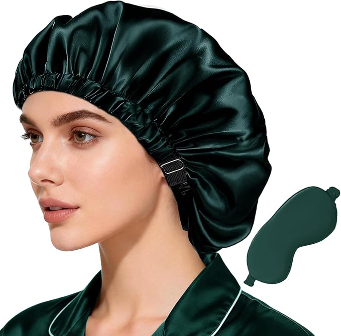 2Pcs Hair Bonnets For Sleeping Satin Bonnet Silk Bonnets For Women Silky Night Caps Womens Curly Hair Sleep Cap