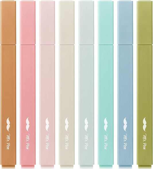 Mr. Pen- Aesthetic Highlighters, 8 Pack, Chisel Tip, Natural Earth, Cute Highlighters Assorted Colors