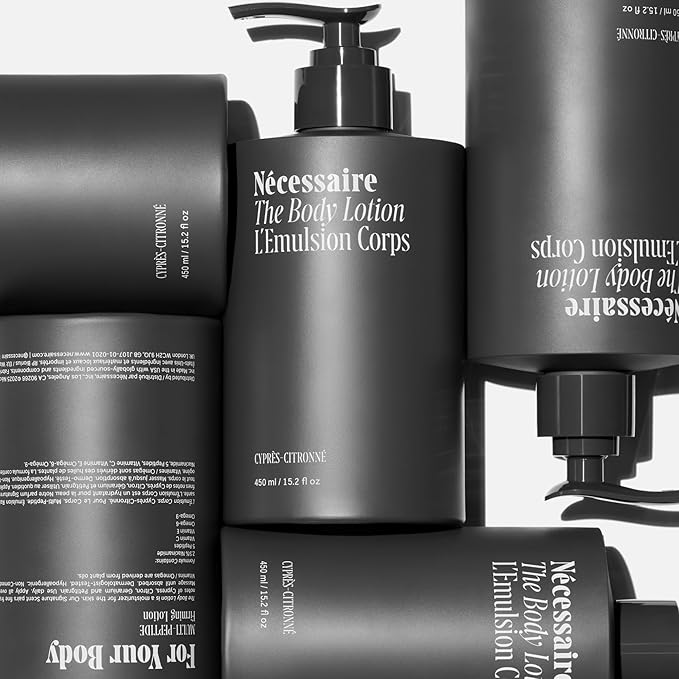 Nécessaire The Body Lotion Cyprès-Citronné – Multi-Peptide Moisturizer - Firming Body Lotion for Women + Men. 2.5% Niacinamide. Dermatologist-Tested, Vegan. Hypoallergenic for Sensitive Skin. 15.2oz