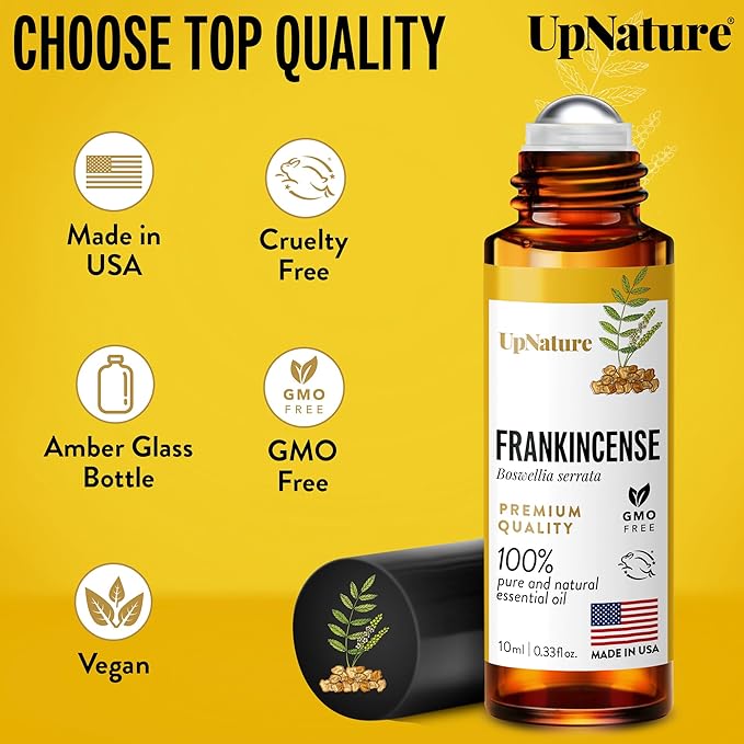 UpNature Frankincense Essential Oil Roll On - 100% Pure Frankincense Oil for Skin