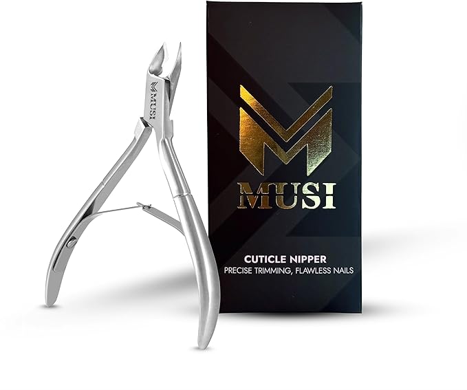 MUSI Cuticle Cutter & Nail Nipper - Durable, Stable & Super Sharp Stainless Steel, Precision Jaw Dead Skin Remover for Fingernails & Toenails, Manicure & Pedicure