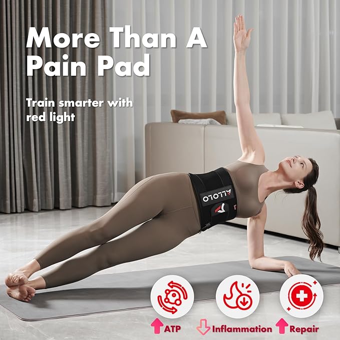 ALLOLO Red Light Therapy for Body, 16.7"*7.9" 660nm & 850nm Infrared Red Light Therapy Belt with Pulse for Back Waist, 3-in-1 LED Bead with Controller Timer, Gift for Women Men