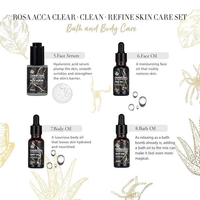 Valentines Day Gifts for Women & Men, Charcoal 23 Pcs Skin Care Set, Bath and Body Kit, Spa Gift Set, Birthday Gifts, Serum, Face Oil, Sheet Mask, Clay Mask, Bath Bombs, Christmas, Mother Day, Dad