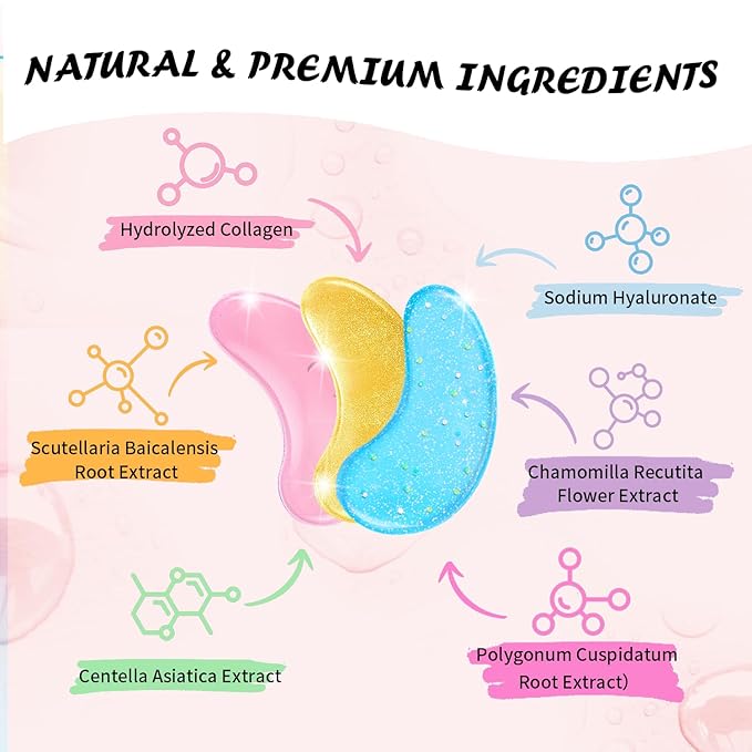 Eye Masks (36 Pairs) - Caffeine, Retinol, 24K Gold for Puffiness, Dark Circle, Wrinkles, Fine Lines - Firming Eye Gel Pads, Great for Holiday Gifts and Personal Use