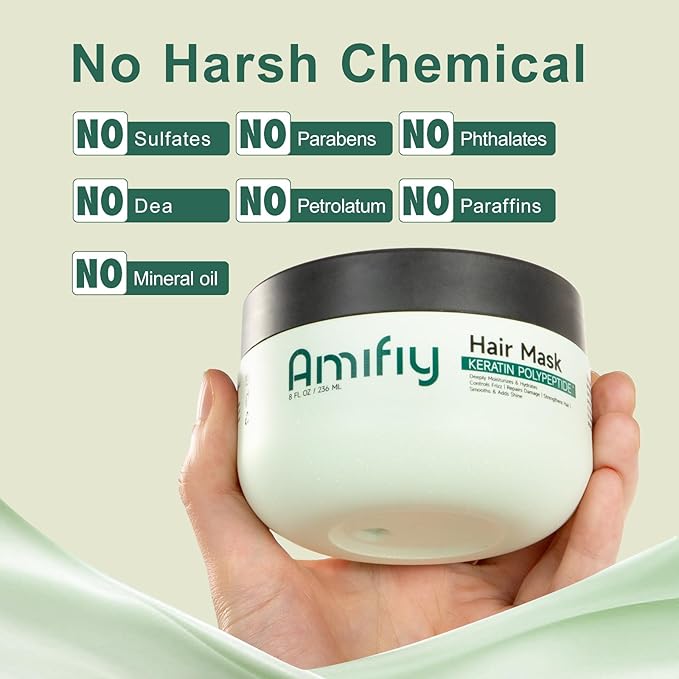 Keratin Hair Mask, Multi-care Deep Conditioning Hair Mask for Dry Damaged Hair, Anti-Frizz, Intensive Hydrating & Repairing Deep Conditioner for Strong, Smooth and Silky Hair, 8 Fl Oz