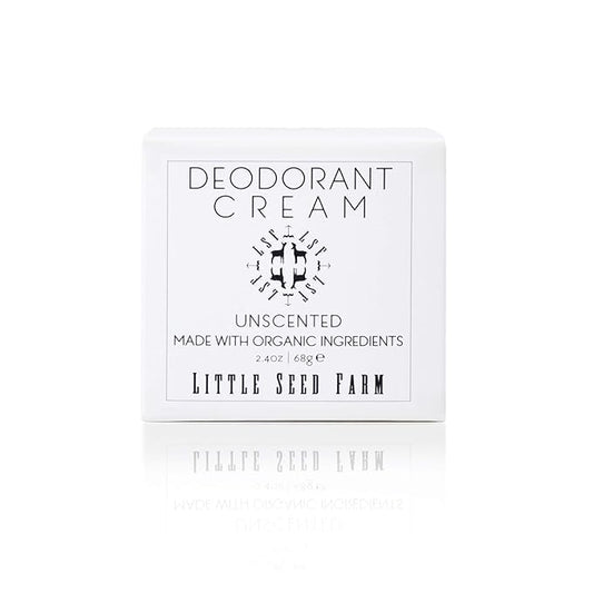 Little Seed Farm All Natural Deodorant Cream - Unscented - Aluminum Free Deodorant for Women or Men, Net Wt. 2.4oz | 68g