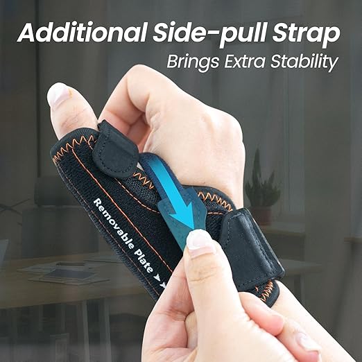 New Upgraded 2 in 1 Thumb Brace, Removable Thumb Spica Splint Left Right Hand with 3 Level Stability, Reversible Thumb Support for CMC, De Quervain’s Tendonitis, Trigger Thumb (S/M, Black)