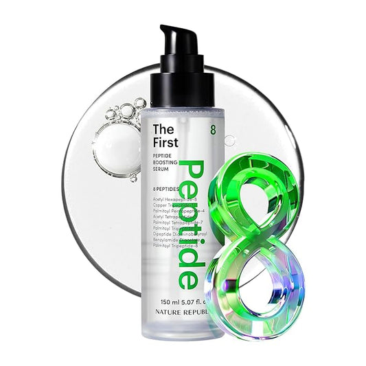 Nature Republic The First Peptide Boosting Serum – Niacinamide, Adenosine, Hydrating & Firming Facial Serum, for Uneven Skin Tone, Korean Skincare, 150ml / 5.07 fl oz