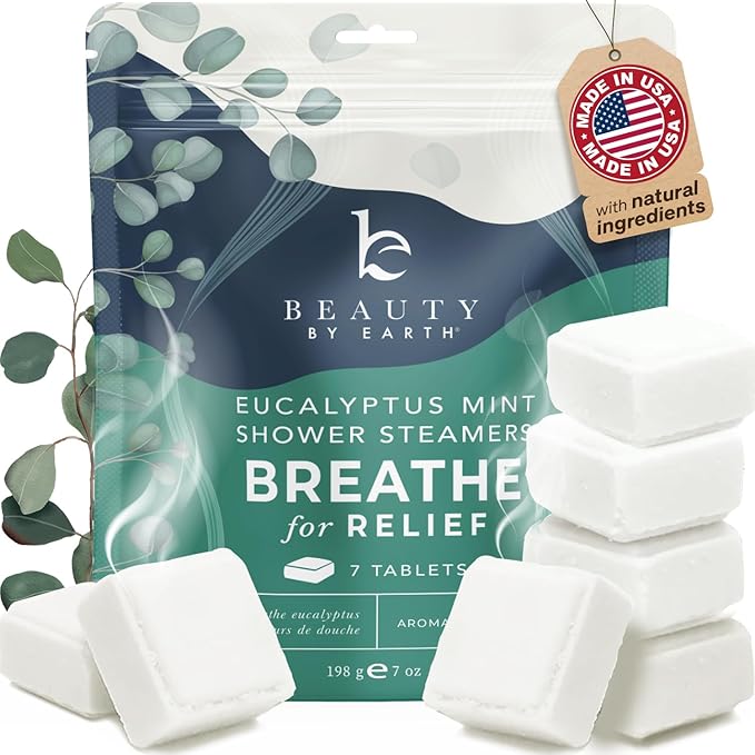 Shower Steamers Aromatherapy - USA Made with Natural Ingredients & Eucalyptus Essential Oil, Valentines Day Gifts for Her & Him, Large Shower Bombs, Relaxation Spa & Self Care Gifts for Women & Men
