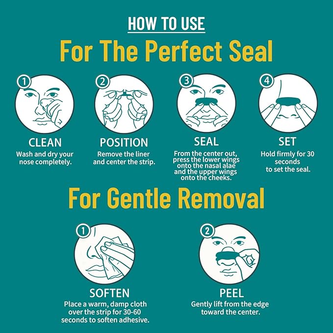 Upgraded Anti-Slip Nasal Strips for Breathing-Extra Strength Ergonomic Nose Strips,Nasal Strips for Snoring & Nose Strips for Better Breathing,Strong Adhesive Comfort Fit Improves Sleep (30 Pack)