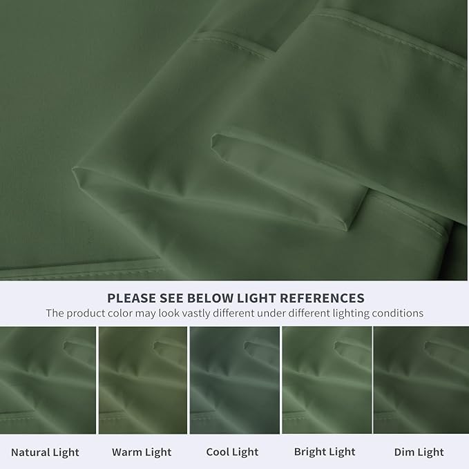 Maple&Stone King Flat Sheet 6 Pack,Premium Soft & Breathable,Brushed Microfiber Fabric,Anti-Shrinkage & Non-Fading,Bulk Flat Sheets Only King Size (Olive Green)