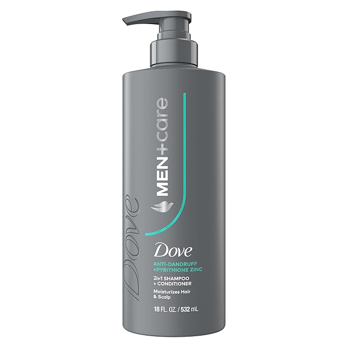 Dove Men+Care 2-in-1 Shampoo + Conditioner 1 ct Dandruff Defense to Moisturize Hair & Scalp, with Pyrithione Zinc, 18 FL OZ
