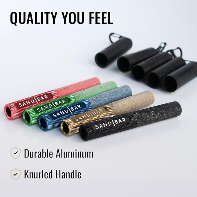 SandBar Callus Removal, Hand Callus Remover Salve Balm Stick for Working Hands, Lightweight Dead Skin Remover Tool Grit Surface, Knurled Handle, Magnetic Cap Hand File 4" - Black