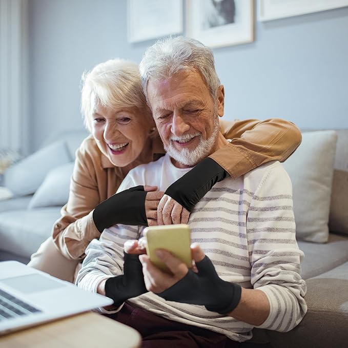 3 Pairs Elderly Skin Thin Protector Gloves Tone Fingerless Gloves Bruise Abrasions Protective Covering Men Women