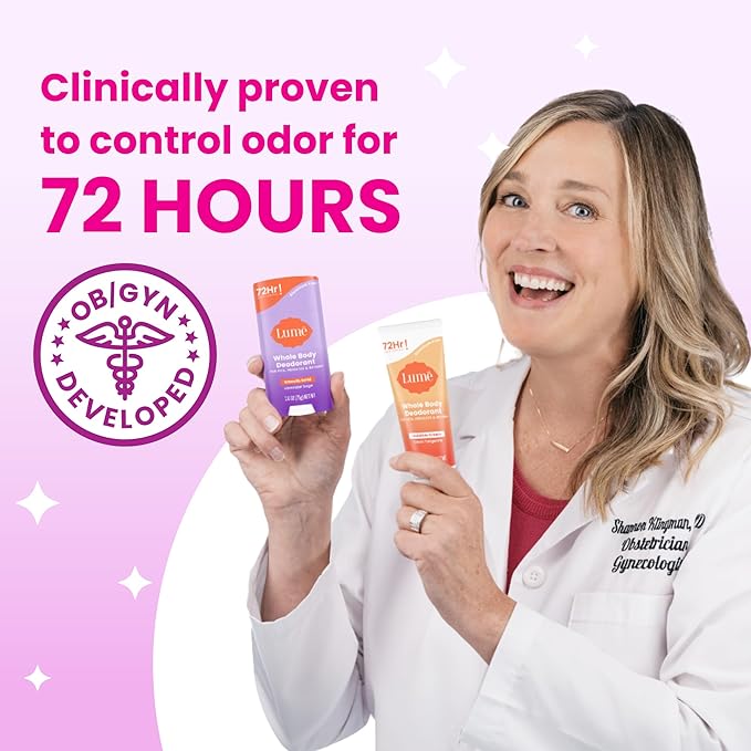 Lume Whole Body Deodorant - Invisible Cream Stick - 72 Hour Odor Control - Aluminum Free, Baking Soda Free, Skin Safe - 2.2 Ounce (Pack of 2) (Fresh Alpine)