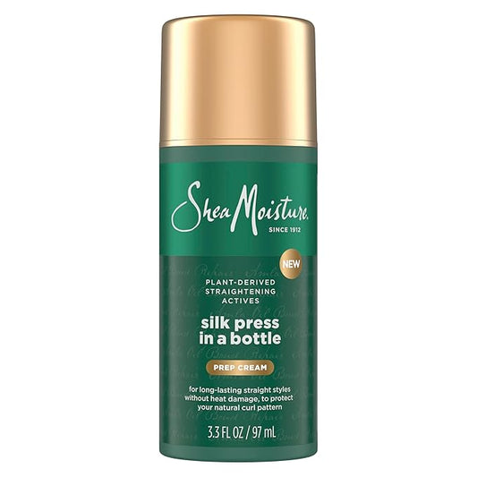 SheaMoisture Silk Press Prep Cream with Plant-Derived Straightening Actives, Alma Oil & Hydroplex Technology Provides Heat Protection While Helping to Preserve Natural Curl Pattern 3.3fl oz