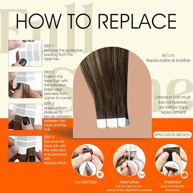Full Shine 20Inch Tape in Hair Extensions Real Human Hair Brown to Blonde Color 4/24/4 Balayage Seamless Hair Extensions 20Pcs 50G Invisible Tape ins Human Hair Extension Remy Hair for Wedding