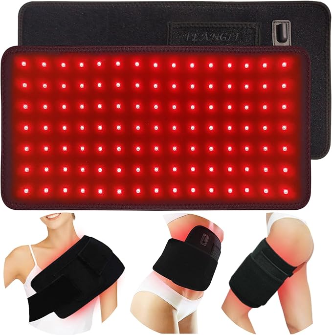 Red Light Therapy Infrared Light Therapy Pad Wearable Wrap Heating Pad for Body Pain Relief Back Waist Shoulder Knee Feet Faster Body Energy Recovery with Timer