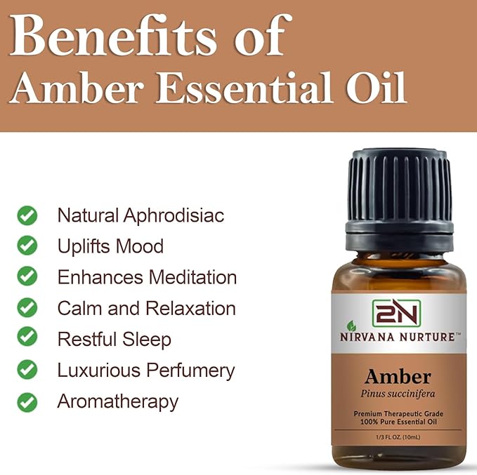 Amber Essential Oil 100% Pure Premium Therapeutic Grade, Undiluted