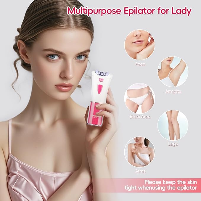 2026 New Glamorous Skin Ice Cooling Epilator for Face and Body, Cordless Portable Hair Removal Device for Women with LED Light, Smooth Glide for Facial, Bikini, Arms and Legs